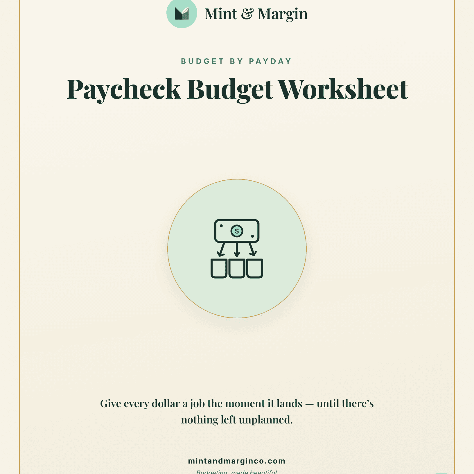 Paycheck / Zero-Based Worksheet